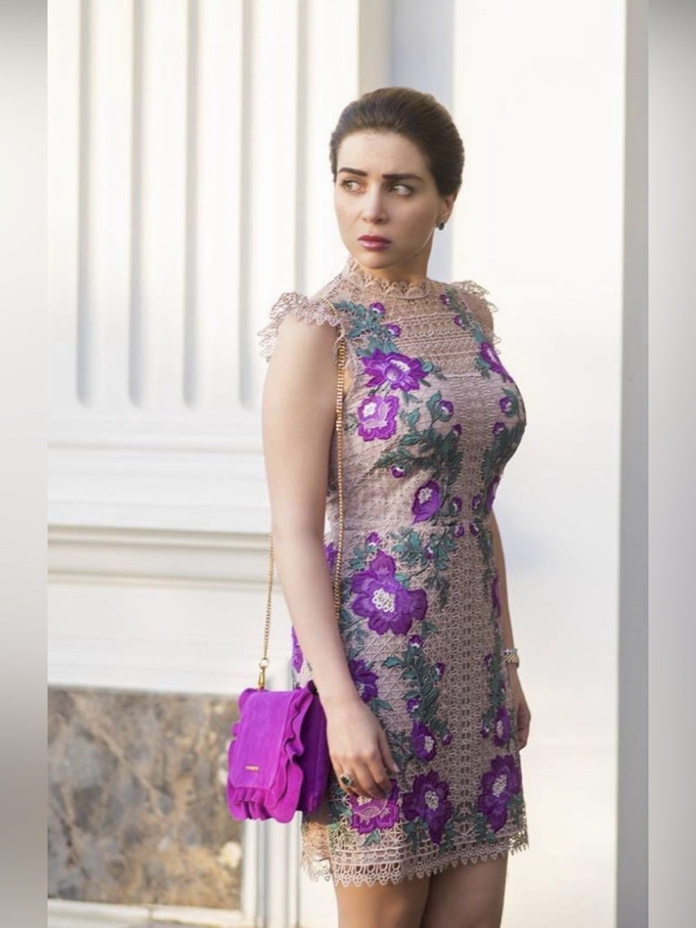 Karen Millen Floral Embroidered Lace Dress, UK Size 14.
